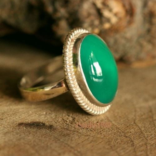 Green onyx ring sterling silver, Handmade artisan jewelry, Gift ideas