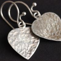 Heart Earrings, Artisan Earrings, Silver Earrings, Valentines gift