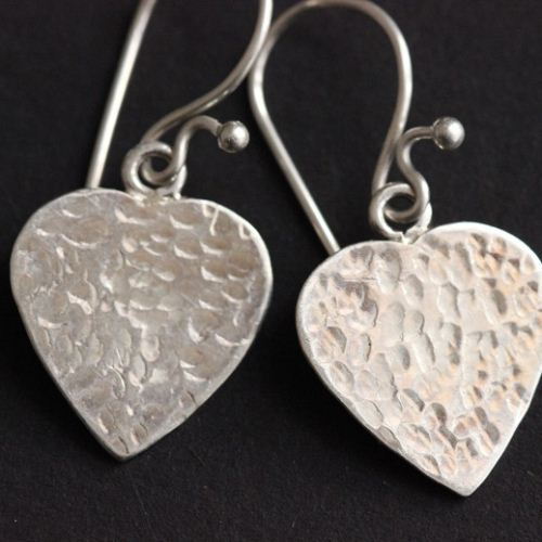 Heart Earrings - Artisan Earrings - Silver Earrings - Valentines gift