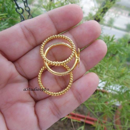 Heart rope wedding band ring for her, 18k yellow gold stack rings