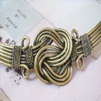 Hearts Wire work hand made golden brass choker necklace