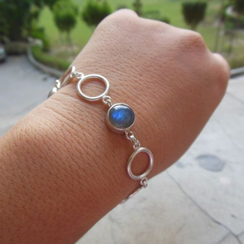 Labradorite Bracelet, Sterling Silver Bracelet, Artisan handmade jewelry