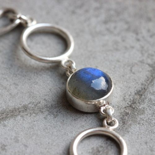 Labradorite Bracelet, Sterling Silver Bracelet, Artisan handmade jewelry