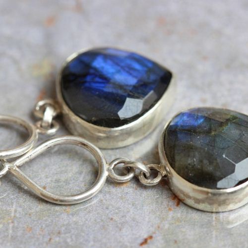 Labradorite earrings, Dangle earrings, 925 silver earrings