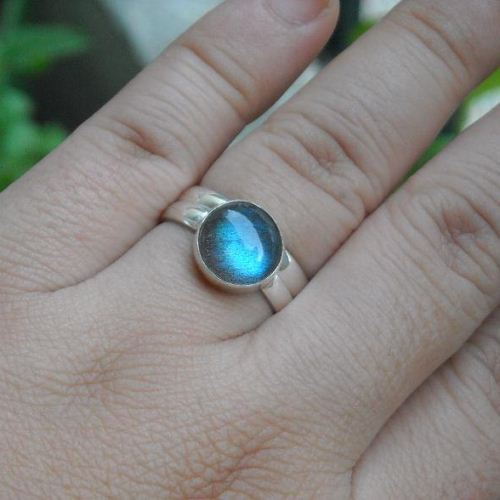 Labradorite stack ring, Sterling silver stackable cute ring