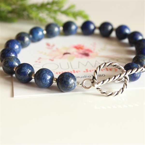 Lapis Couples bracelet - 2 lapis lazuli bracelet - Girlfriend 