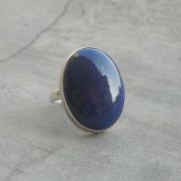Lapis lazuli ring sterling silver jewelry, Blue lapis rings for women