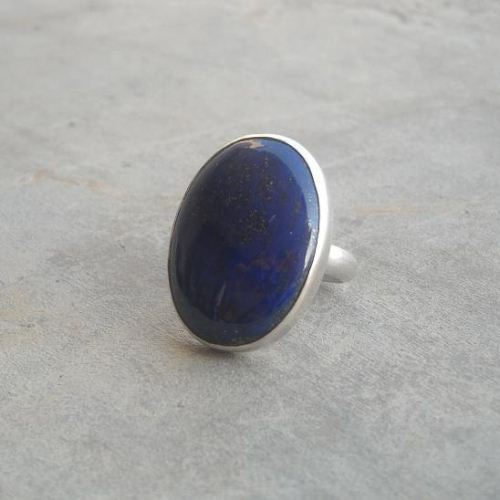 Lapis lazuli ring sterling silver jewelry, Blue lapis rings for women
