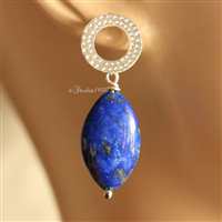 Lapis lazuli earrings, Lapis earrings, Blue gemstone silver earrings