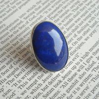 Lapis lazuli silver ring, Ring lapis lazuli, Oval shape artisan ring