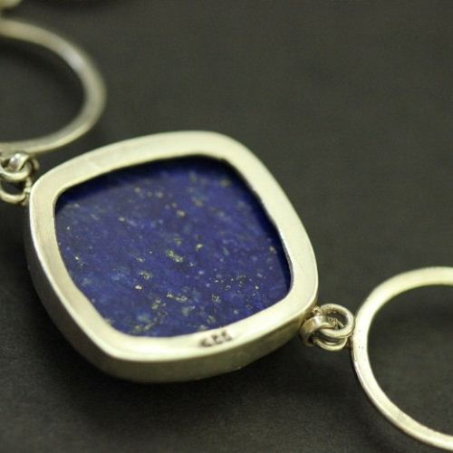 Lapiz Lazuli bracelet - Sterling silver bracelet - Artisan handmade