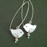Love bird sterling silver earrings hand made
