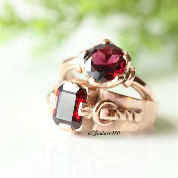 Men Garnet ring - 14K rose gold Garnet Ring - Engagement ring