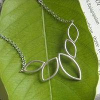 Modern every day Leaf pendant sterling silver necklace