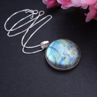 Natural labradorite pendant, Blue pendant, Gemstone silver Gifts