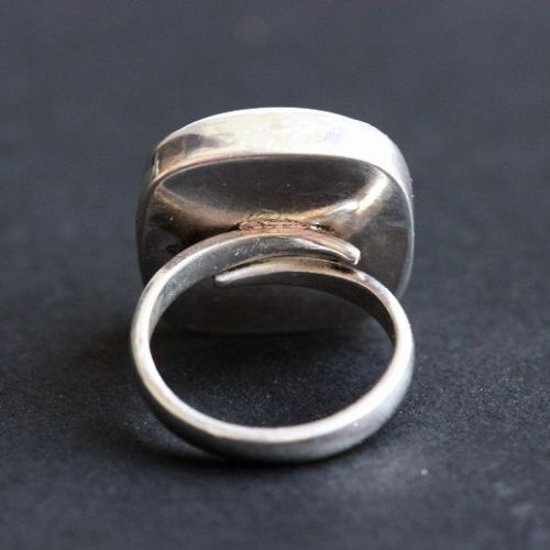 OOAK Adjustable ring - Rainbow moonstone silver ring