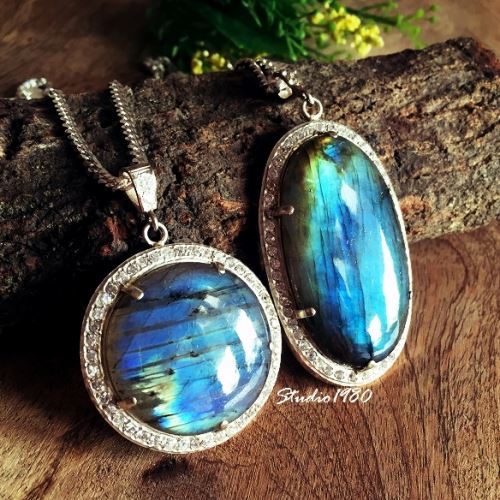 Labradorite pendant necklace, Handmade artisan silver jewelry