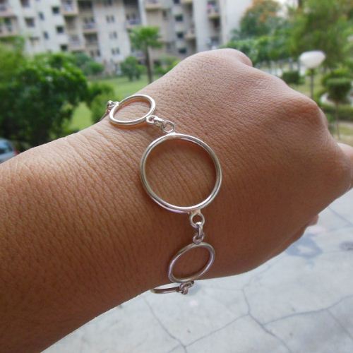 OOAK Circle handmade bracelet sterling silver bracelet