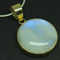 OOAK Gold moonstone Pendant, Natural moonstone 18k gold pendant