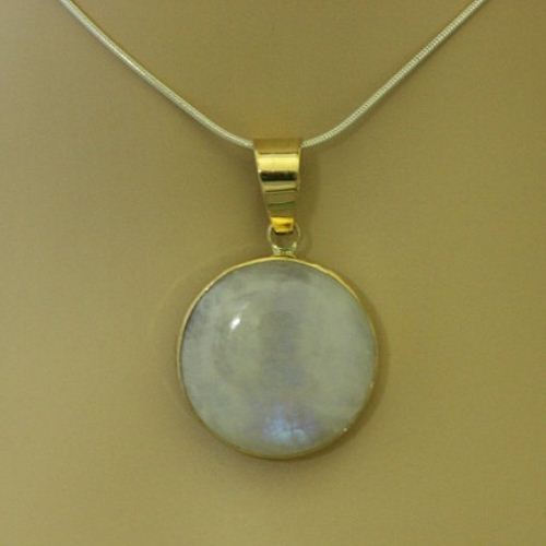 OOAK Gold moonstone Pendant, Natural moonstone 18k gold pendant