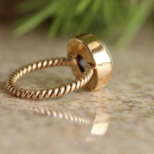 Coin pearl ring, 18k gold pearl ring, Gold wedding rings for women