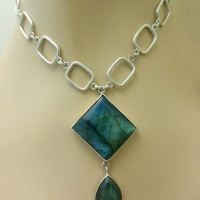 OOAK necklace, Statement necklace, Labradorite silver pendant necklace 