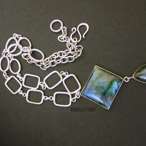 OOAK Sterling silver labradorite necklace