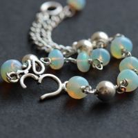 Opal OM Bracelet, Artisan handmade sterling silver jewelry