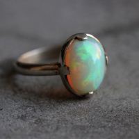 Opal ring, OOAK Natural Opal silver ring, Gift Ideas