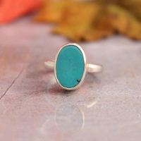 Oval Sleeping Beauty Turquoise Ring, Handmade turquoise silver ring