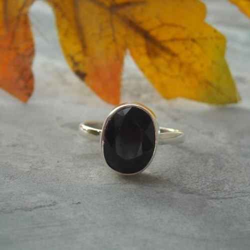 Oval ring, Blue ring, Sapphire silver ring, Handmade ring