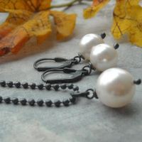 Every day oxidized pearl necklace earring set