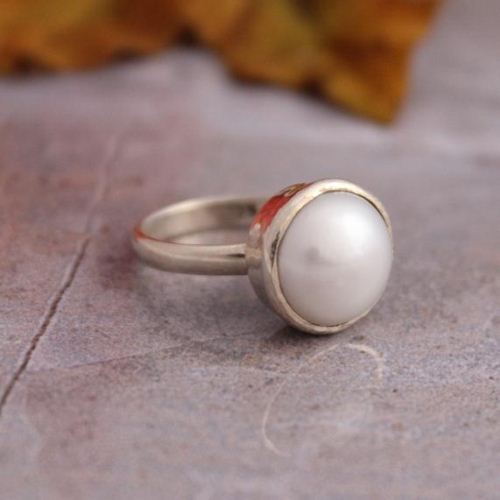 Buy Pearl Ring, Silver pearl ring, sterling silver ring, birthstone ...