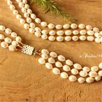 Pearl layered gemstone necklace anniversary gift
