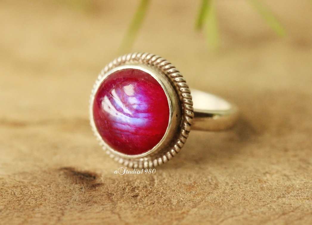 Buy Pink Moonstone Ring Rainbow moonstone ring silver ring online