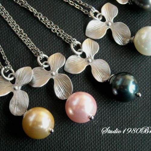 Pink pearl pendant necklace,Bridesmaid jewelry, Wedding jewelry, Wedding necklace, Bridal jewelry, bridesmaid gift