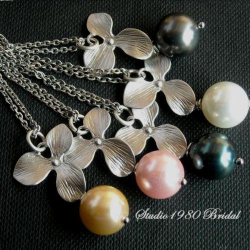 Pink pearl pendant necklace,Bridesmaid jewelry, Wedding jewelry, Wedding necklace, Bridal jewelry, bridesmaid gift