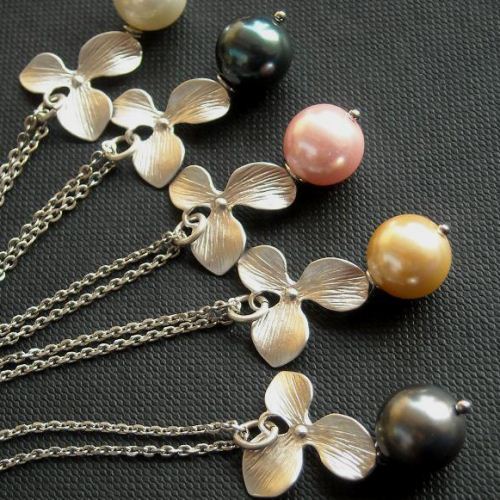 Pink pearl pendant necklace,Bridesmaid jewelry, Wedding jewelry, Wedding necklace, Bridal jewelry, bridesmaid gift