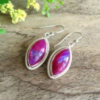 Pink rainbow moonstone earrings, Silver moonstone drop earrings gifts