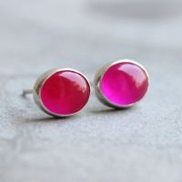 Bridesmaid gifts - Pink earrings, Pink Chalcedony silver earrings
