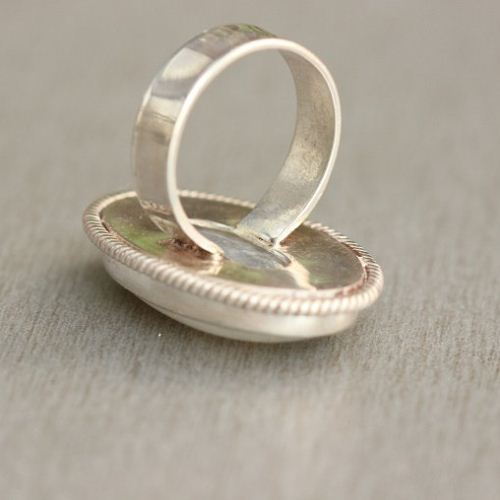 Rainbow Moonstone Ring, Ethnic statement sterling silver ring