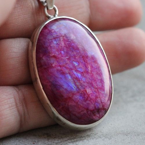 【HYERES LOR】22FW★ Pink Moonstone SV(Y) Necklace 50CM Necklaces Over $50 | Wimsico | Jewelry at Low Prices