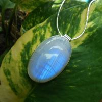 Rainbow Moonstone pendant necklace, Oval gemstone silver pendant