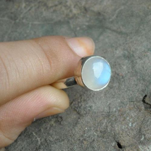 Rainbow moonstone ring, Sterling silver moonstone wedding ring