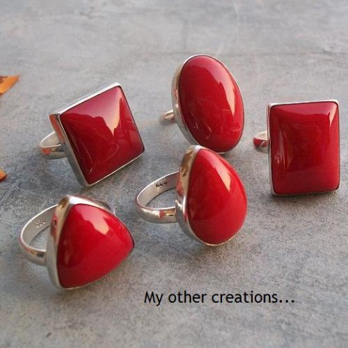Mens Natural Red Coral Ring Original Marjan Ring Real Marjan Gemstone Ring  925 | eBay