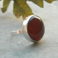 Red carnelian ring, Sterling carnelian jewelry, Silver round ring