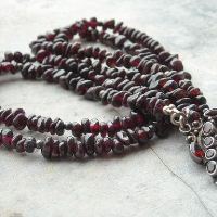 Red garnet necklace, beaded necklace, handmade necklace, January birthstone necklace