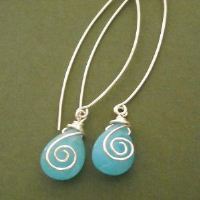 Robin Blue Chalcedony sterling Silver gemstone earrings