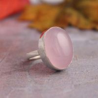 Rose quartz ring, Pink ring, 925 silver ring, Artisan ring