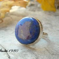 Round Lapis Lazuli Ring, Lapis ring, Handmade natural gemstone sterling silver ring, Size 8 Other sizes also available